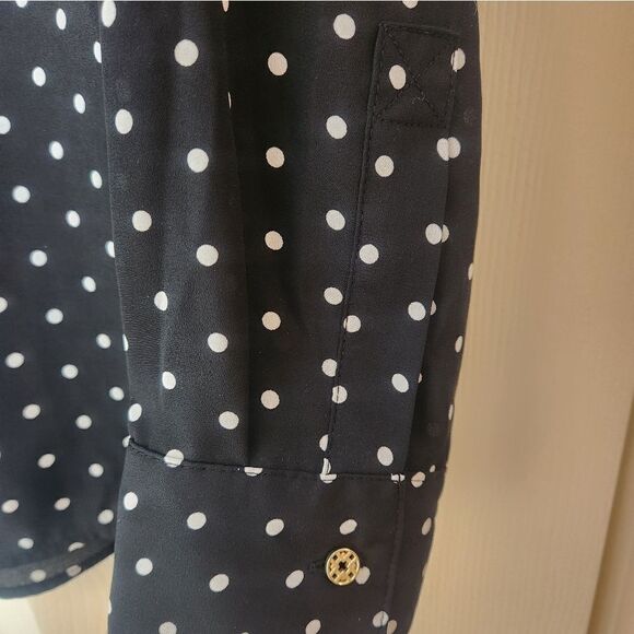 Jaclyn Smith collection XXL BlackWhite LngSlvs V-neck Collar Women’s Top Blouse - Picture 5 of 8